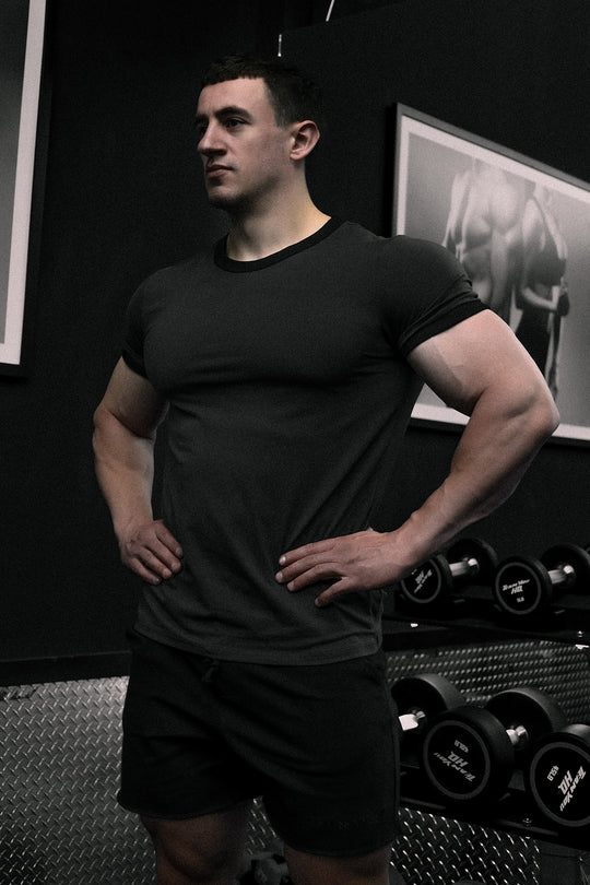Muscle-Fit Ringer T-Shirt - Stone Gray