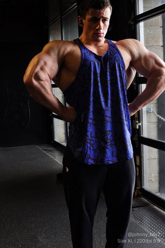 Graphic Muscle Stringer - Navy Graffiti