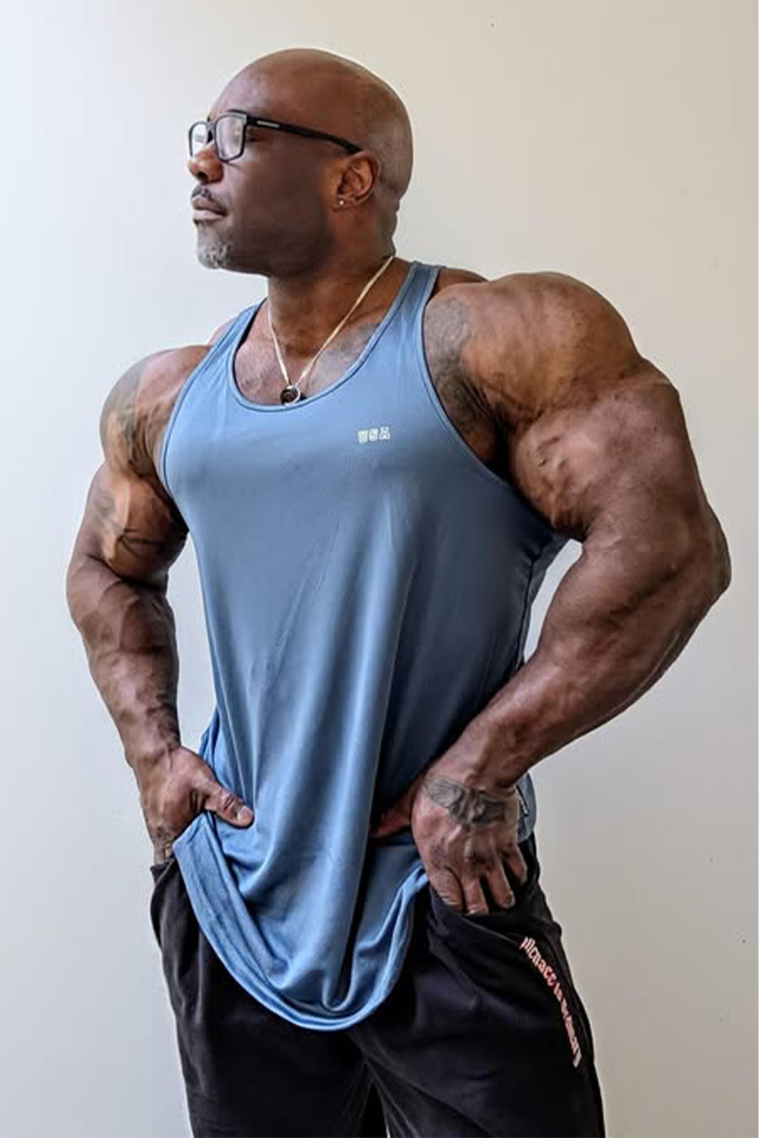 Fast-Dry Bodybuilding Workout Stringer - Gray USA Logo