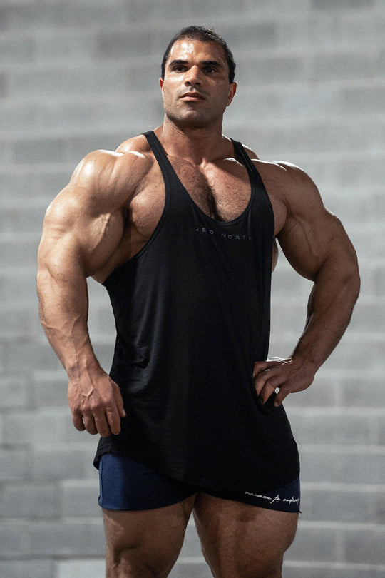 Classic Bodybuilding Racerback Stringer - Premium Black - Jed North