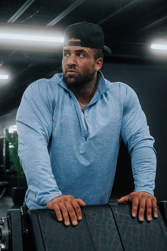 Quarter-Zip Training Long Sleeve - Heather Blue