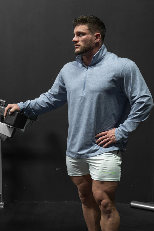 Quarter-Zip Training Long Sleeve - Heather Blue
