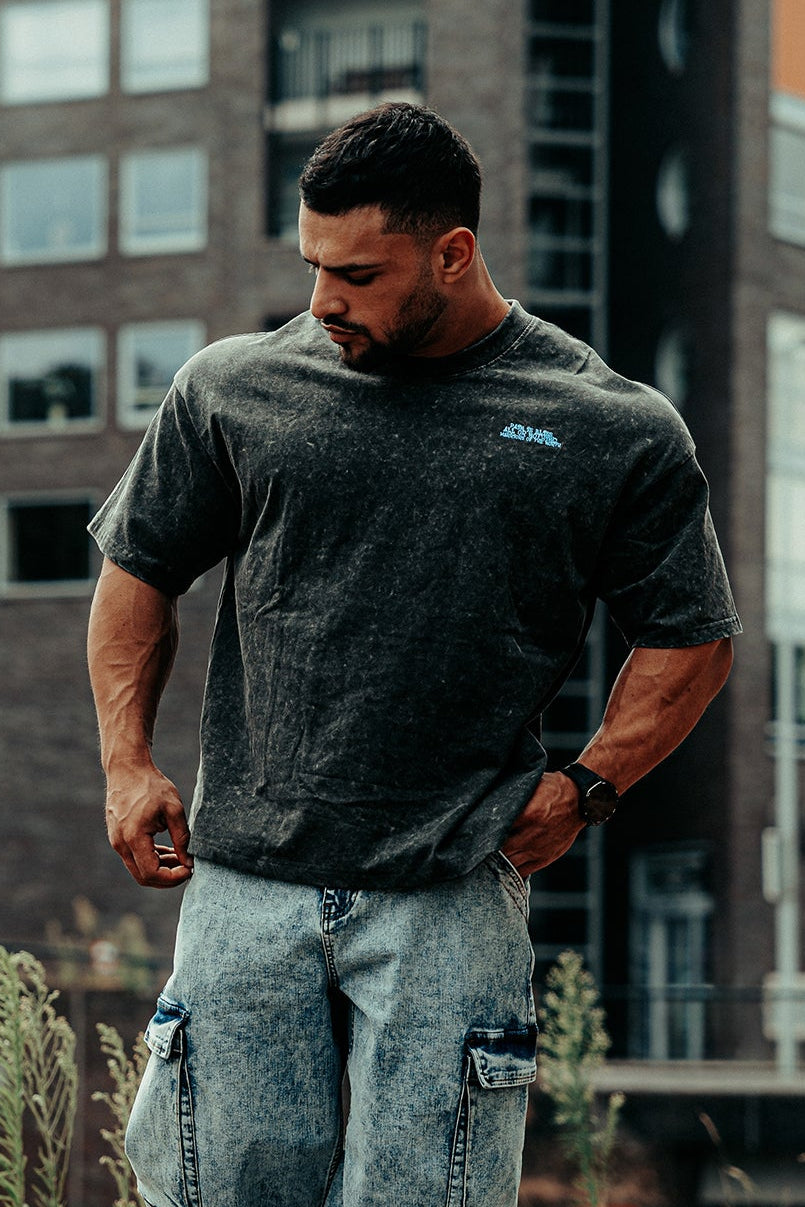 Vintage Washed Oversized T-Shirt - Charcoal Black