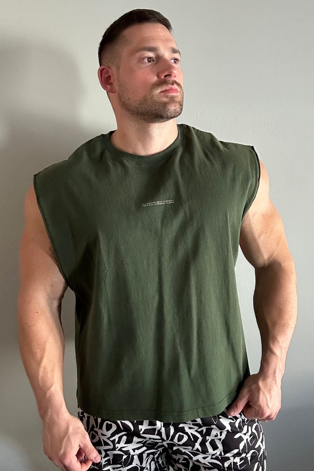 Box Cut Muscle Tee - Forest Green