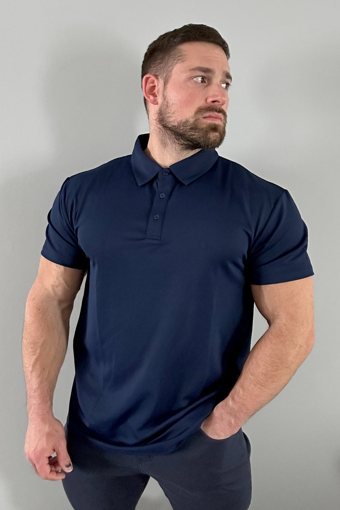 Fast-Dry Polo T-Shirt - Navy
