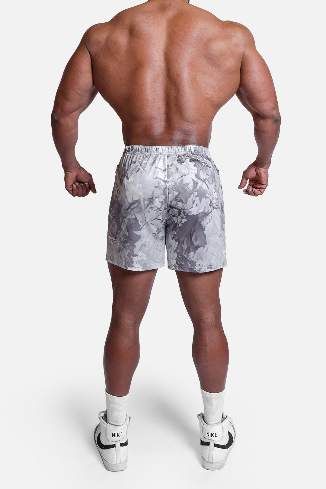 Agile Bodybuilding 4'' Shorts w Zipper Pockets - Leaf Camo