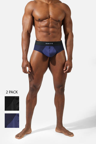Men's Workout Mesh Briefs 2 Pack - Black & Navy - Jed North Canada