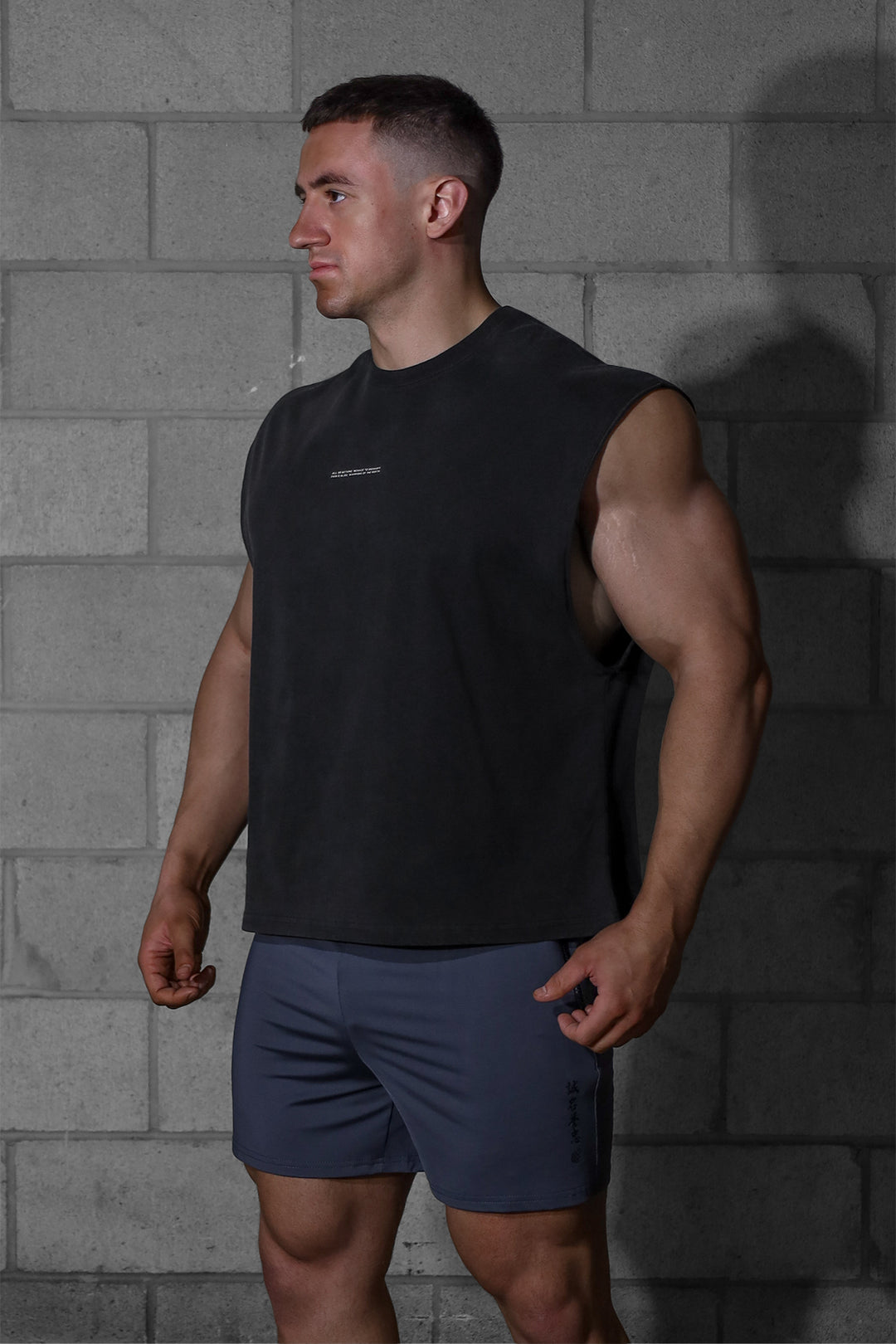 Box Cut Muscle Tee - Black