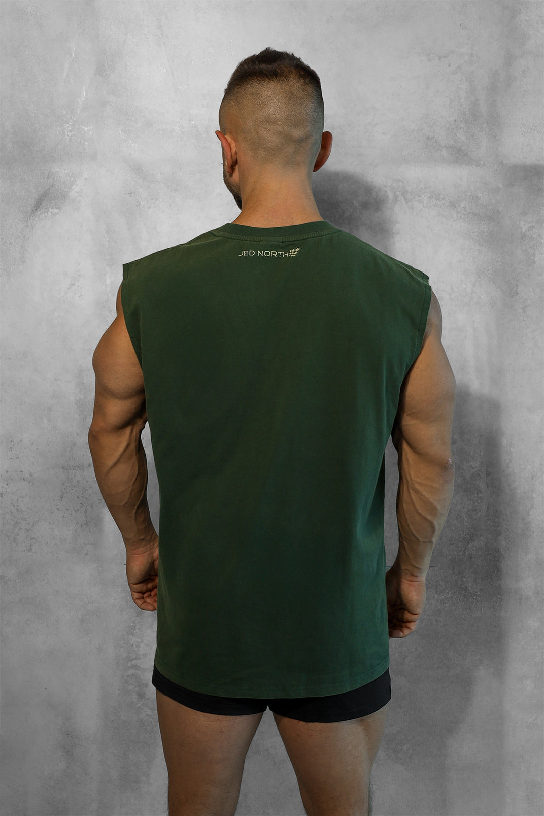 Retro Oversized Muscle Tee - Forest Green