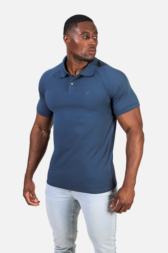 Muscle Fit All-Day Polo T-Shirt - Storm Blue