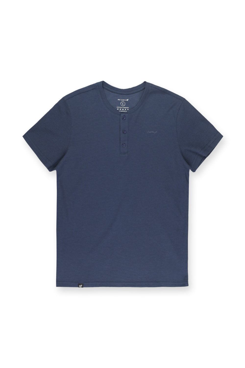 Waffle Henley T-Shirt - Dusty Blue