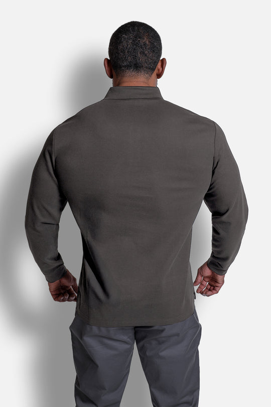 Polo Button-Up Longsleeve - Cool Olive