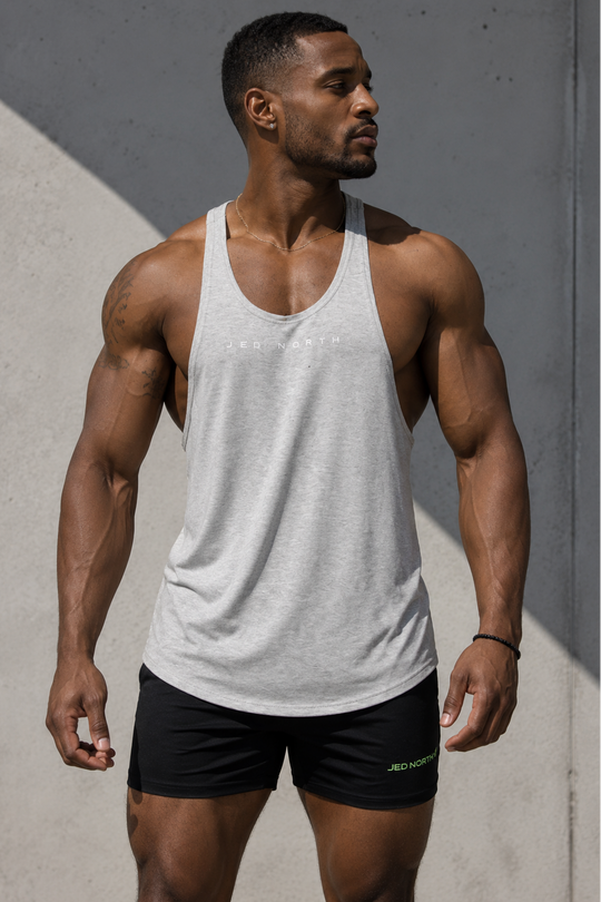 Classic Bodybuilding Racerback Stringer - Light Gray