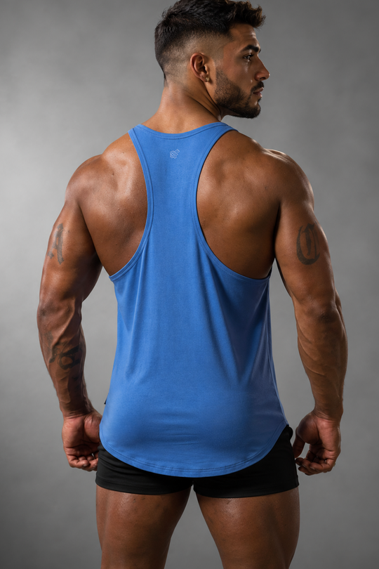 Classic Bodybuilding Racerback Stringer - Blue