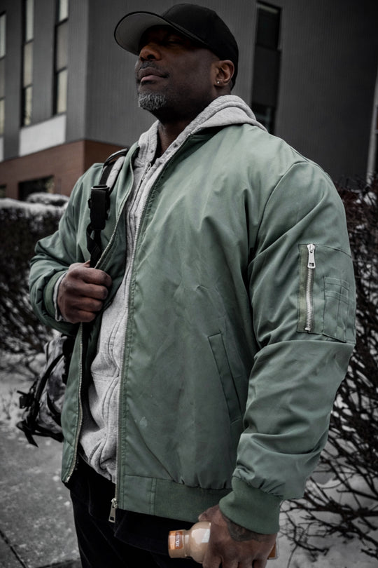 Men's Premium Bomber Jacket - Olive
