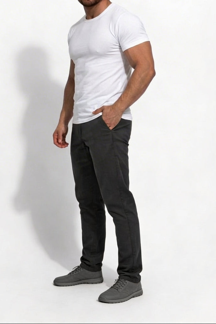 Smart Casual Chino Pants - Dark Gray