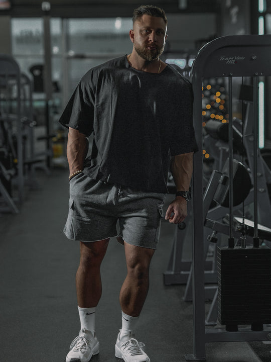 Raw-Cut Boxy Crop Tee - Black